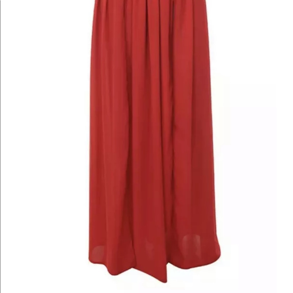 ❌SOLD❌HOUSE OF CB 'Darla' Red Chiffon Maxi Dress Small - Picture 9 of 9